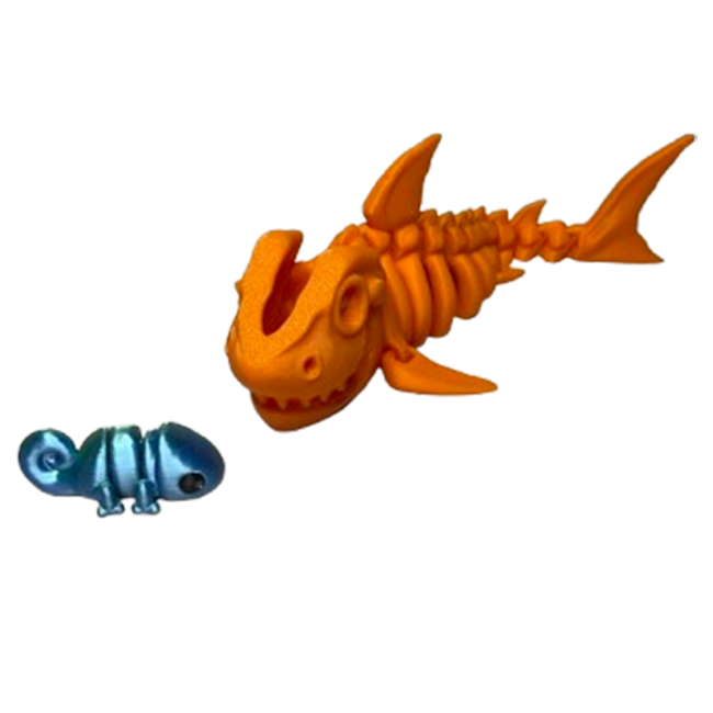 Jucărie Flexibilă, Schelet Rechin cu mini-Ziglut, Dinozauri, Portocaliu, 20 cm [5]