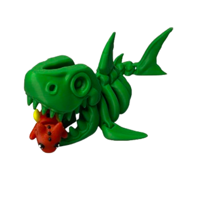 Jucărie Flexibilă, Schelet Rechin cu mini-Ziglut, Dinozauri, Verde, 20 cm [3]