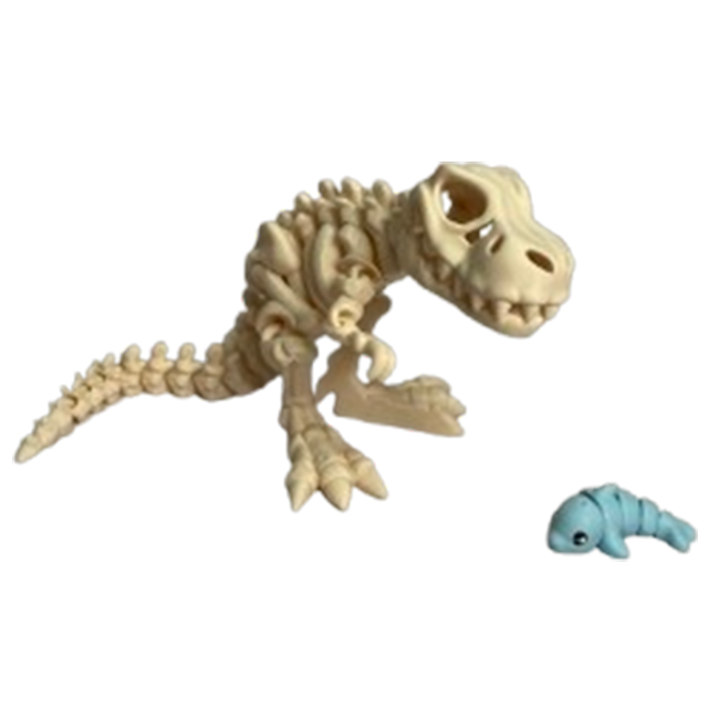 Jucărie Flexibilă, Schelet T-Rex cu mini-Ziglut, Dinozauri, Alb Os, 25 cm [3]