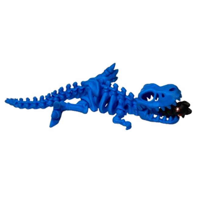 Jucărie Flexibilă, Schelet T-Rex cu mini-Ziglut, Dinozauri, Albastru, 25 cm [6]
