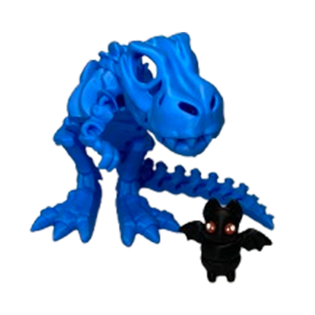 Jucărie Flexibilă, Schelet T-Rex cu mini-Ziglut, Dinozauri, Albastru, 25 cm [4]