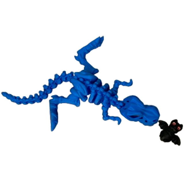 Jucărie Flexibilă, Schelet T-Rex cu mini-Ziglut, Dinozauri, Albastru, 25 cm [5]