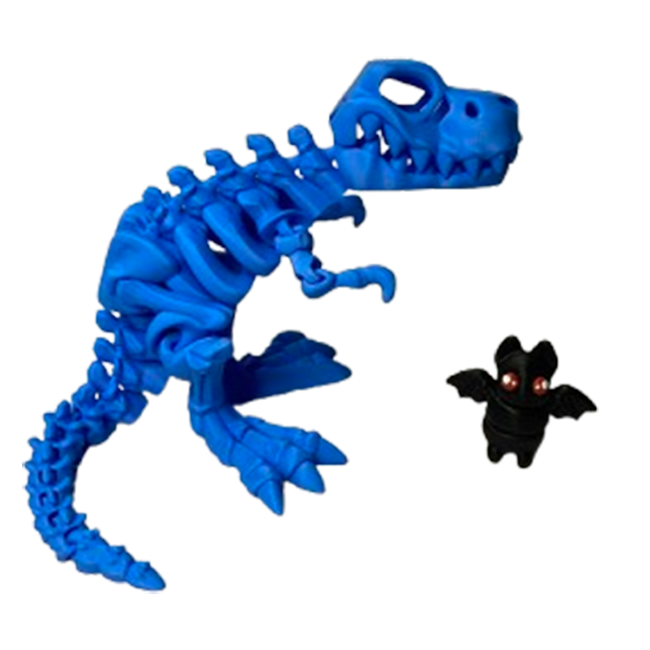 Jucărie Flexibilă, Schelet T-Rex cu mini-Ziglut, Dinozauri, Albastru, 25 cm [3]
