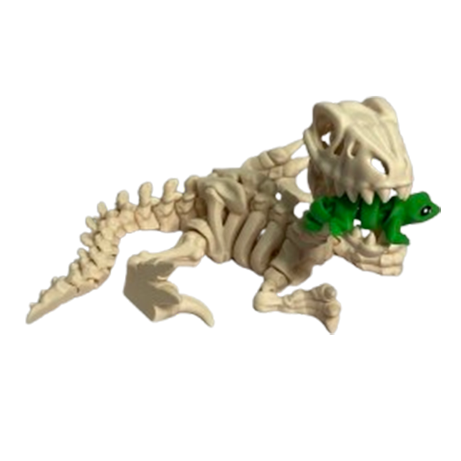 Jucărie Flexibilă, Schelet Raptor cu mini-Ziglut, Dinozauri, Alb Os, 25 cm [4]