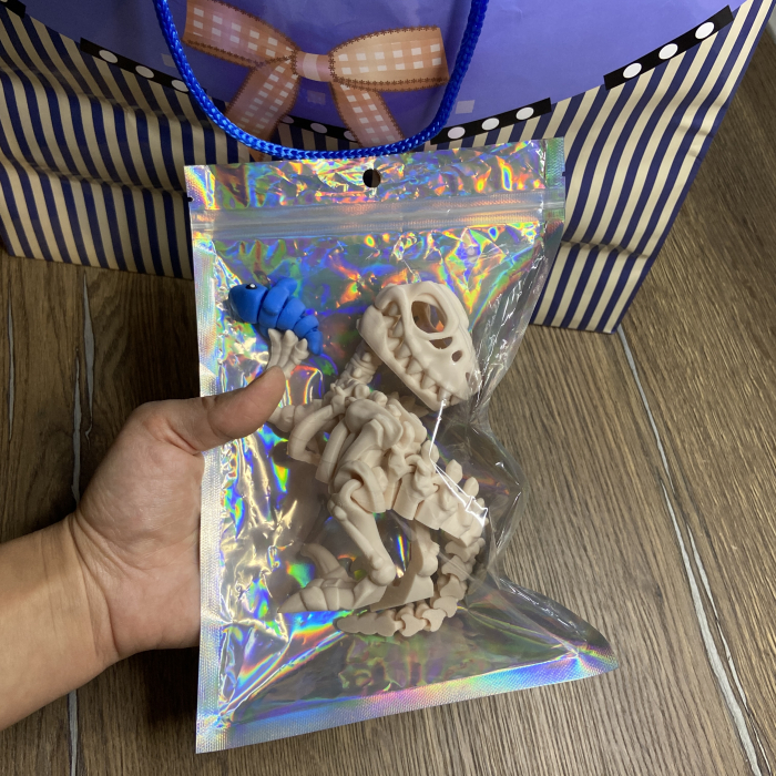 Jucărie Flexibilă, Schelet Raptor cu mini-Ziglut, Dinozauri, Alb Os, 25 cm [2]