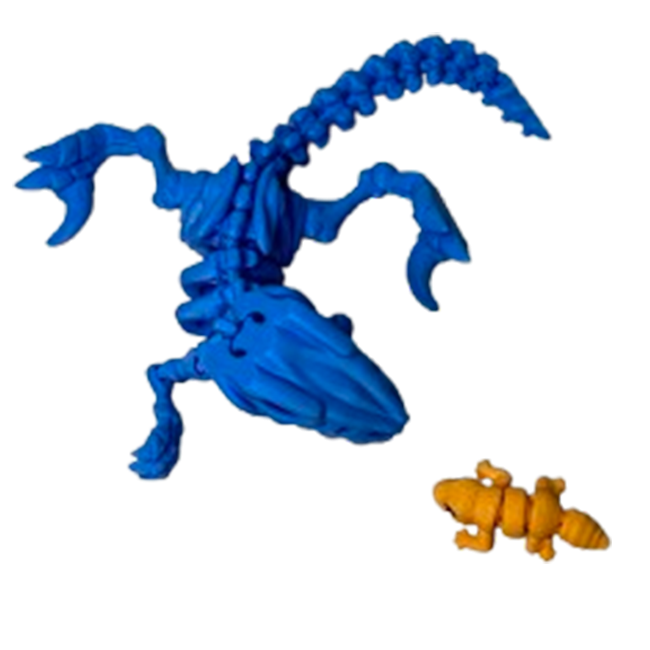 Jucărie Flexibilă, Schelet Raptor cu mini-Ziglut, Dinozauri, Albastru, 25 cm [6]
