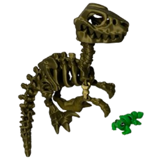 Jucărie Flexibilă, Schelet Raptor cu mini-Ziglut, Dinozauri, Metalic, 25 cm [3]