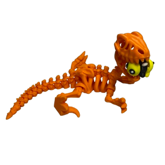 Jucărie Flexibilă, Schelet Raptor cu mini-Ziglut, Dinozauri, Portocaliu, 25 cm [4]