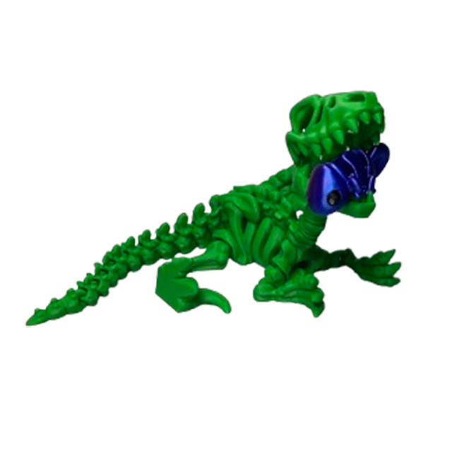 Jucărie Flexibilă, Schelet Raptor cu mini-Ziglut, Dinozauri, Verde, 25 cm [3]