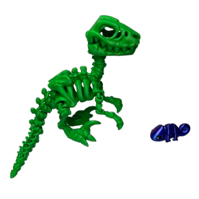 Jucărie Flexibilă, Schelet Raptor cu mini-Ziglut, Dinozauri, Verde, 25 cm [4]