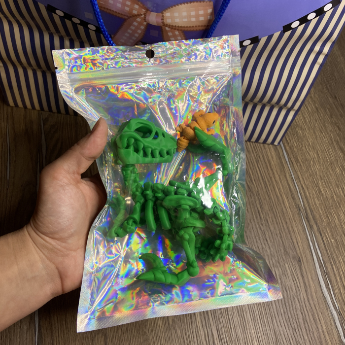 Jucărie Flexibilă, Schelet Raptor cu mini-Ziglut, Dinozauri, Verde, 25 cm [2]
