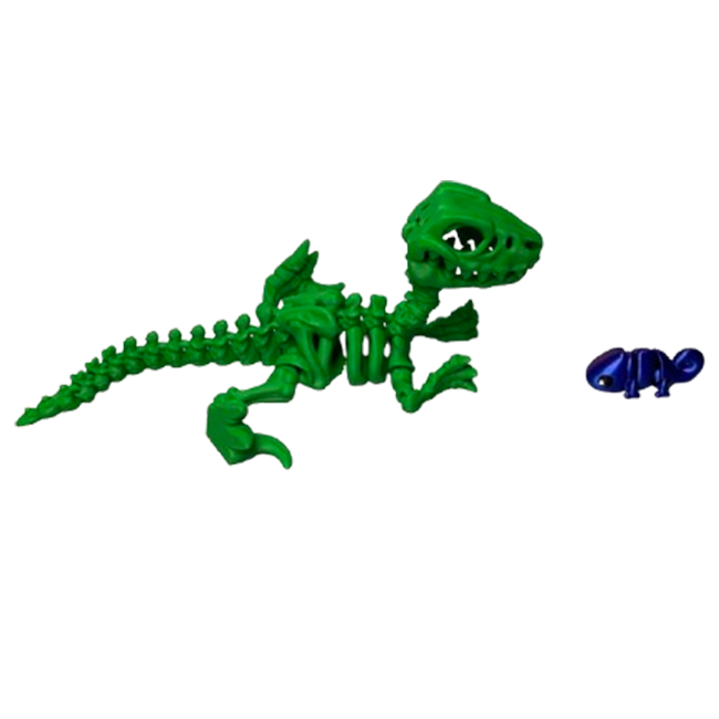 Jucărie Flexibilă, Schelet Raptor cu mini-Ziglut, Dinozauri, Verde, 25 cm [5]