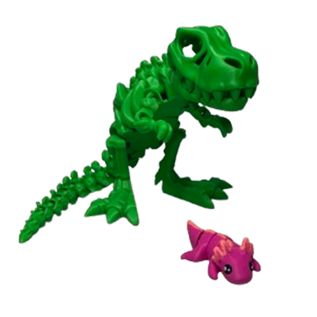 Jucărie Flexibilă, Schelet T-Rex cu mini-Ziglut, Dinozauri, Verde, 25 cm [3]