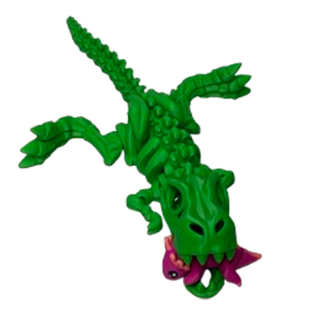 Jucărie Flexibilă, Schelet T-Rex cu mini-Ziglut, Dinozauri, Verde, 25 cm [5]