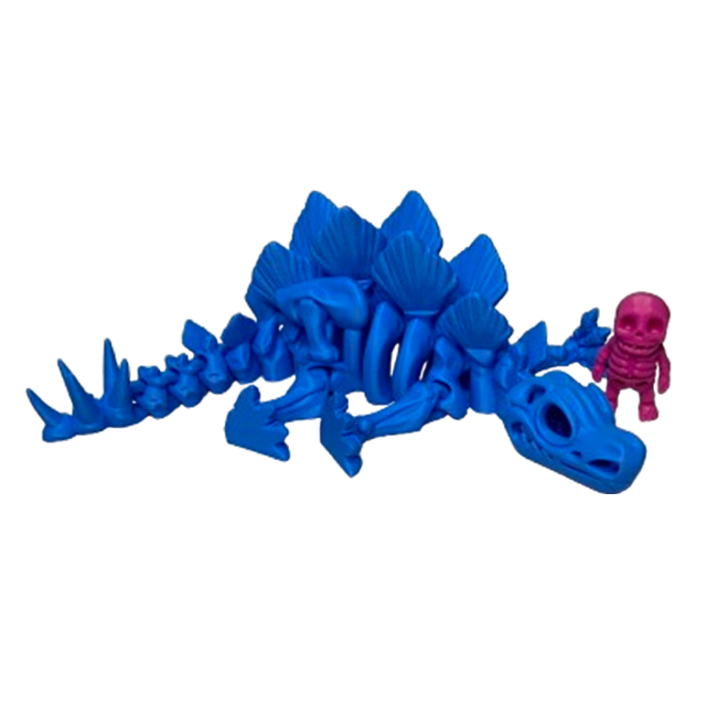 Jucărie Flexibilă, Schelet Stegozaur cu mini-Ziglut, Dinozauri, Albastru, 25 cm [4]