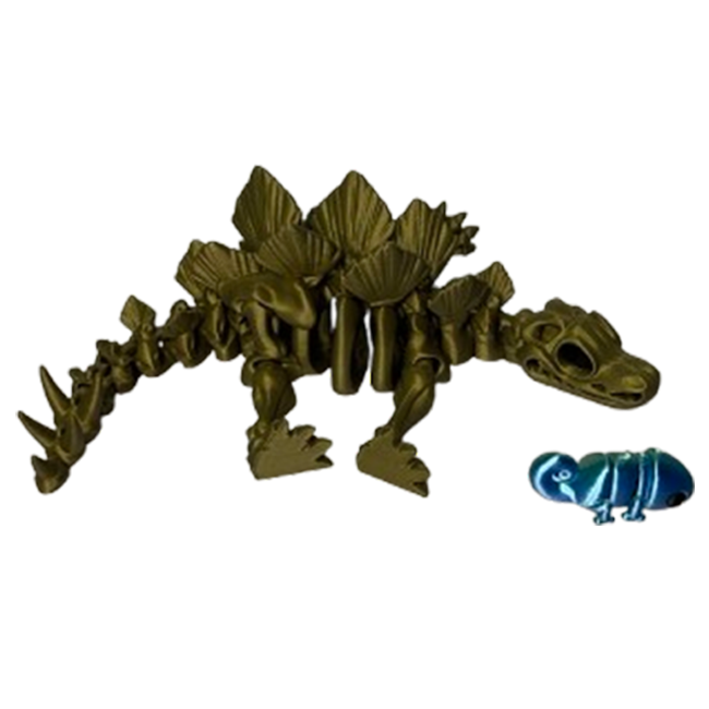 Jucărie Flexibilă, Schelet Stegozaur cu mini-Ziglut, Dinozauri, Metalic, 25 cm [4]