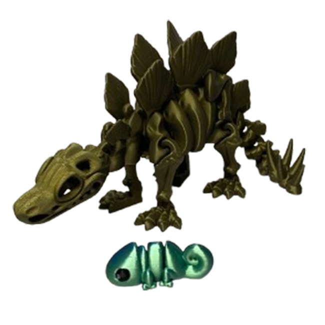 Jucărie Flexibilă, Schelet Stegozaur cu mini-Ziglut, Dinozauri, Metalic, 25 cm [3]