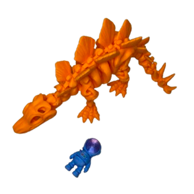 Jucărie Flexibilă, Schelet Stegozaur cu mini-Ziglut, Dinozauri, Portocaliu, 25 cm [5]