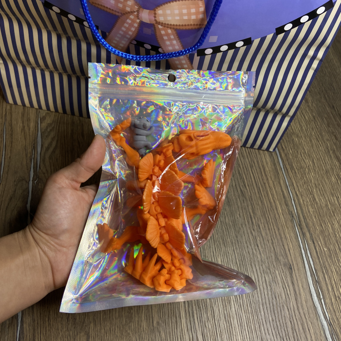 Jucărie Flexibilă, Schelet Stegozaur cu mini-Ziglut, Dinozauri, Portocaliu, 25 cm [2]