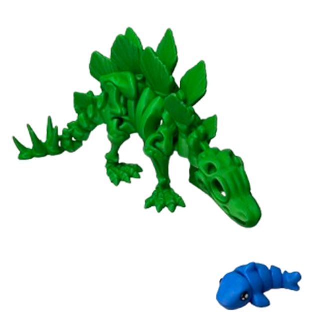 Jucărie Flexibilă, Schelet Stegozaur cu mini-Ziglut, Dinozauri, Verde, 25 cm [4]