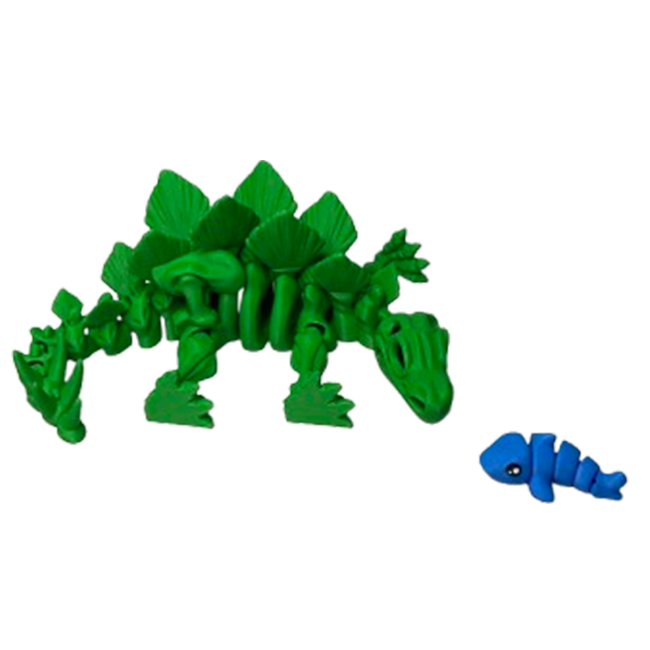 Jucărie Flexibilă, Schelet Stegozaur cu mini-Ziglut, Dinozauri, Verde, 25 cm [5]