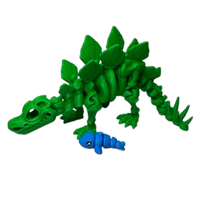 Jucărie Flexibilă, Schelet Stegozaur cu mini-Ziglut, Dinozauri, Verde, 25 cm [3]