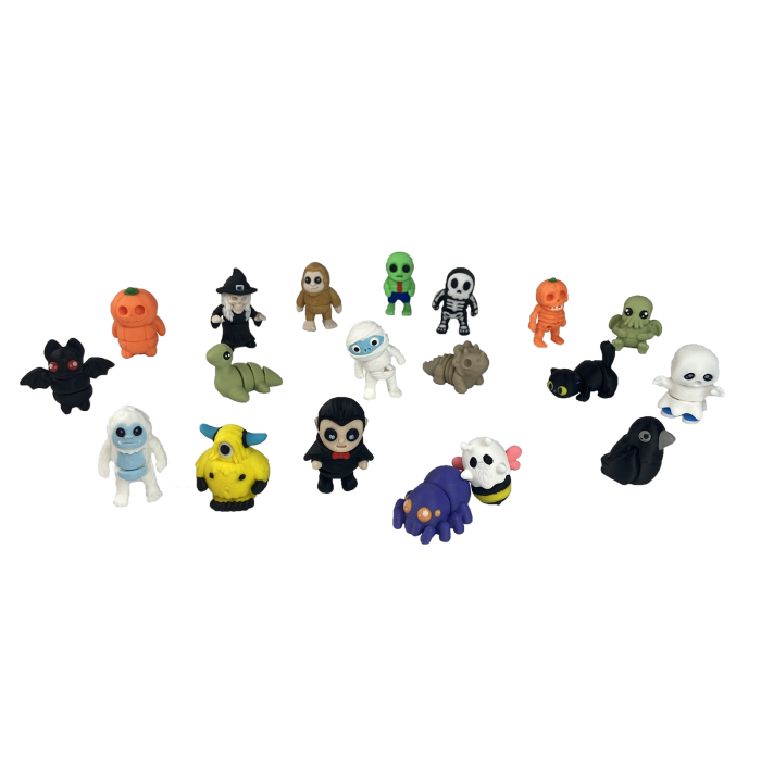 Jucării Flexibile, Set 20 Mini Zigluți de Halloween, plastic, Multicolor [4]