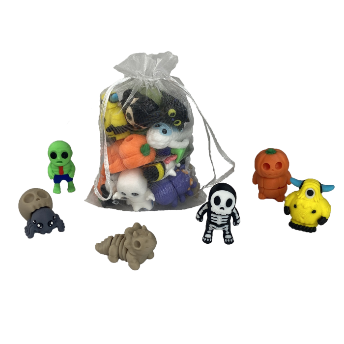 Jucării Flexibile, Set 20 Mini Zigluți de Halloween, plastic, Multicolor [3]
