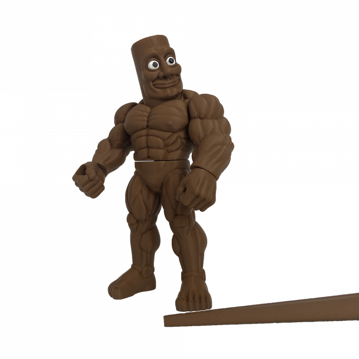 Thug Tung Sahur Muschiulos - Italian Brain Rot - Jucarie 3D Articulata, Plastic [3]