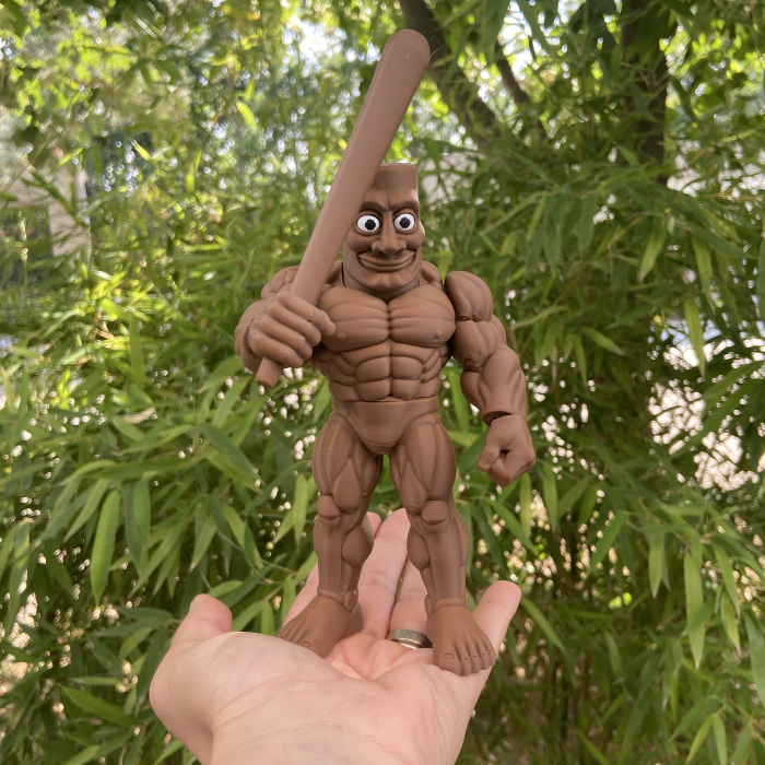 Thug Tung Sahur Muschiulos - Italian Brain Rot - Jucarie 3D Articulata, Plastic [2]