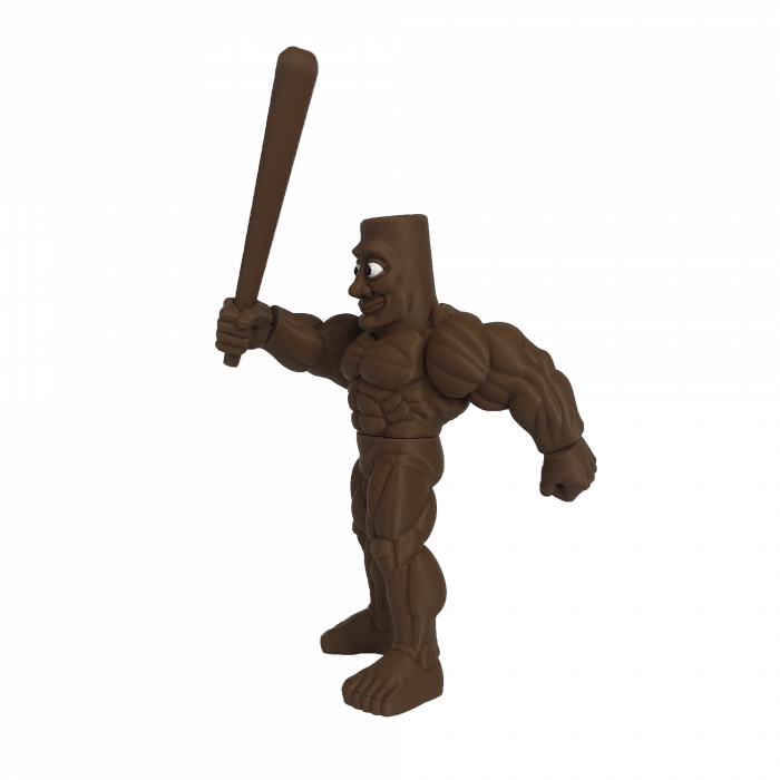 Thug Tung Sahur Muschiulos - Italian Brain Rot - Jucarie 3D Articulata, Plastic [8]