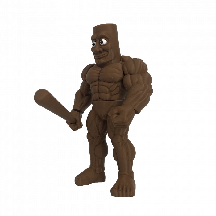 Thug Tung Sahur Muschiulos - Italian Brain Rot - Jucarie 3D Articulata, Plastic [7]