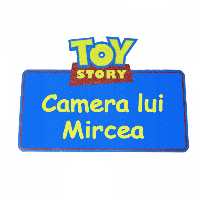 Placă Nume Personalizată Toy Story | Decor Ușă/Perete pentru Copii | 25x18 cm | Cadou Original cu Nume (Max 25 Caractere) [5]