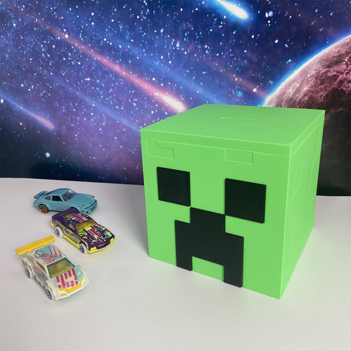 Pusculita Creeper din Minecraft,12x12x12cm, cu capac de deschidere [2]
