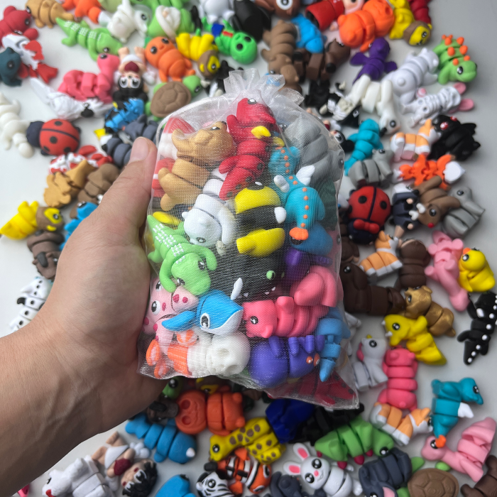 Pachet Avantajos Best Value 50 Mini Zigluți – Animăluțe Flexibile, Interactive pentru Copii | Cadou Distractiv & Educativ | Material PLA Sigur [3]