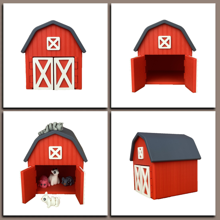 Ferma Animalelor - Hambar Rosu cu Animăluțe Zigluti - (Set 10/20 pcs) - Jucării Flexibile 3D | Figurine Interactive pentru Copii | Cadou Distractiv & Educativ | Material PLA Sigur [4]