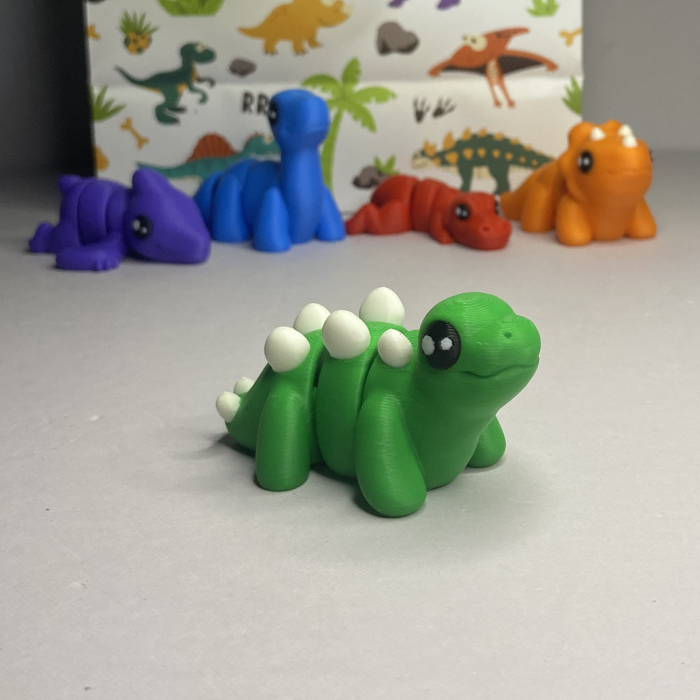 Set 5 Figurine Flexibile Zigluți Grasuni T-Rex, Triceratops, Stegozaur, Diplodocus, Pterodactil - pentru Copii 3+ Ani | Cadou Educativ (Material PLA Sigur) [7]