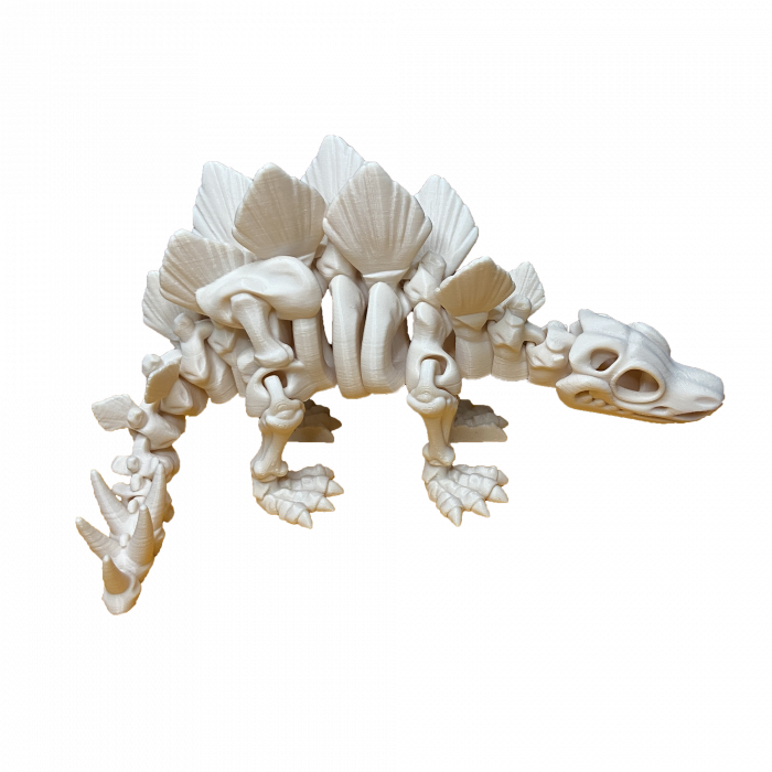 Set 7 Jucării Flexibile Dinozauri Scheleti, Culoare Alb Os, Material PLA Premiu [7]