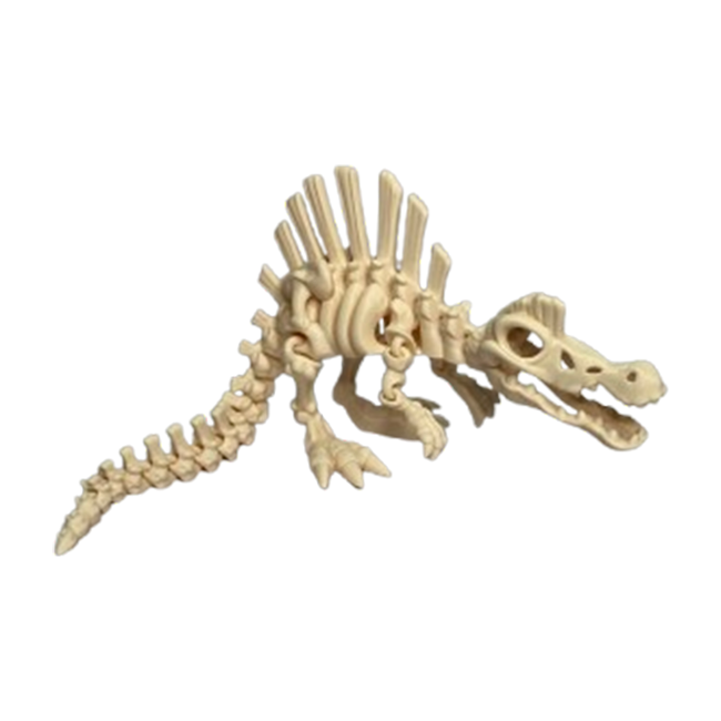 Set 7 Jucării Flexibile Dinozauri Scheleti, Culoare Alb Os, Material PLA Premiu [5]