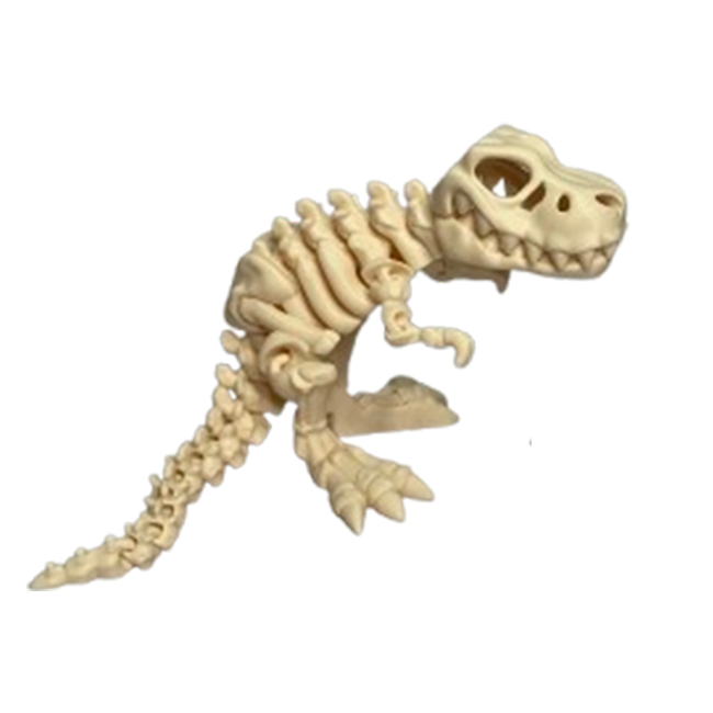 Set 7 Jucării Flexibile Dinozauri Scheleti, Culoare Alb Os, Material PLA Premiu [3]
