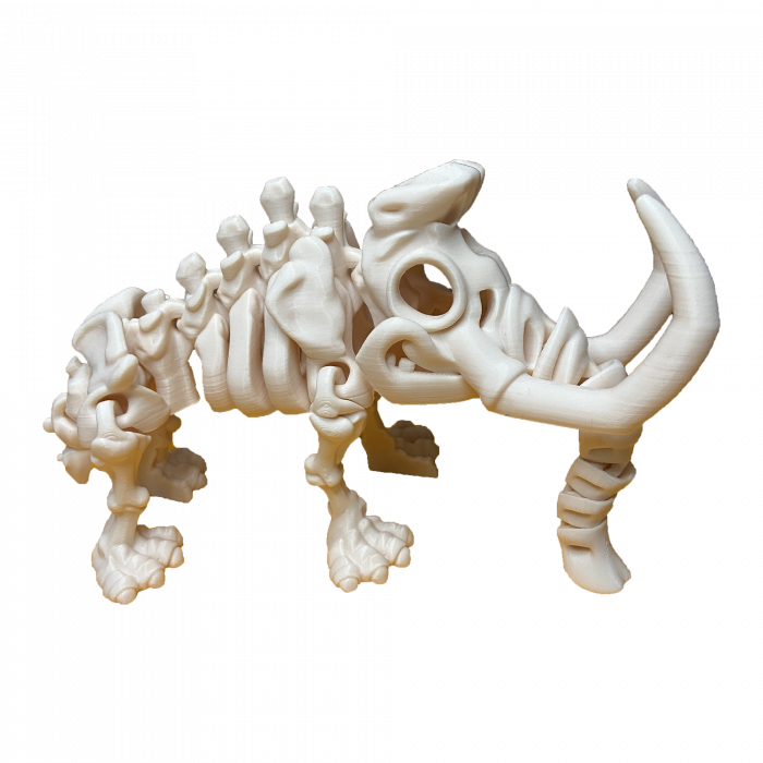 Set 7 Jucării Flexibile Dinozauri Scheleti, Culoare Alb Os, Material PLA Premiu [2]