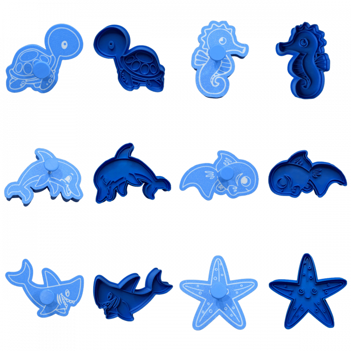 Set 6 Forme Prajituri - CookieStamps - Animale Acvatice - Cookie Cutters Decorative pentru Aluat, Ștampile Biscuiți Artizanali - forme ideale pentru copii [2]
