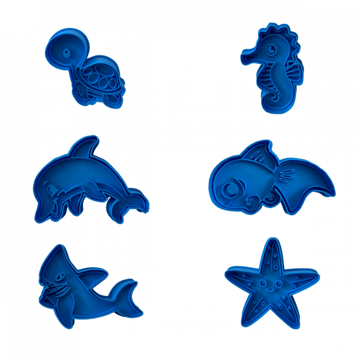 Set 6 Forme Prajituri - CookieStamps - Animale Acvatice - Cookie Cutters Decorative pentru Aluat, Ștampile Biscuiți Artizanali - forme ideale pentru copii [7]