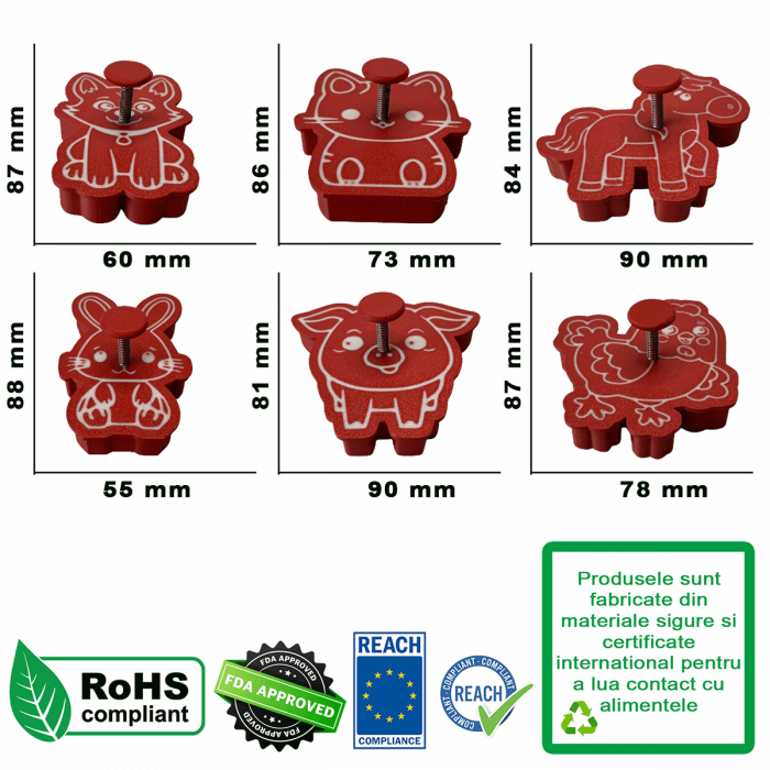 Set 6 Forme Prajituri - CookieStamps - Animale Domestice - Cookie Cutters Decorative pentru Aluat, Ștampile Biscuiți Artizanali - forme ideale pentru copii [10]
