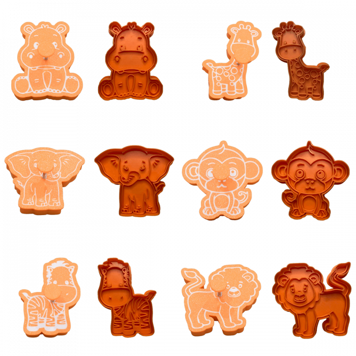 Set 6 Forme Prajituri - CookieStamps - Animale Salbatice - Cookie Cutters Decorative pentru Aluat, Ștampile Biscuiți Artizanali - forme ideale pentru copii [2]