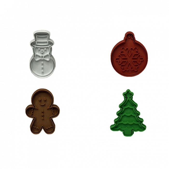 Set 4 Forme Prajituri - CookieStamps - Craciun 2 - Cookie Cutters Decorative pentru Aluat, Ștampile Biscuiți Artizanali - forme ideale pentru copii [7]
