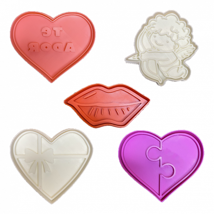 Set 5 Forme Prajituri - CookieStamps - Valentine's Day - Cookie Cutters Decorative pentru Aluat, Ștampile Biscuiți Artizanali - forme ideale pentru copii [7]