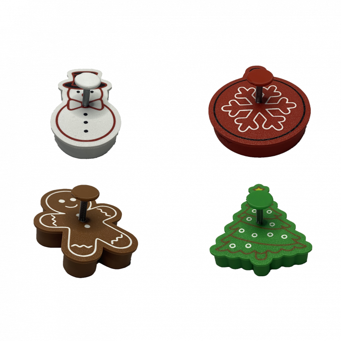 Set 4 Forme Prajituri - CookieStamps - Craciun 2 - Cookie Cutters Decorative pentru Aluat, Ștampile Biscuiți Artizanali - forme ideale pentru copii [8]