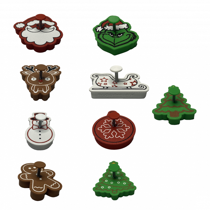 Set 9 Forme Prajituri - CookieStamps - Craciun Complet - Cookie Cutters Decorative pentru Aluat, Ștampile Biscuiți Artizanali - forme ideale pentru copii [7]