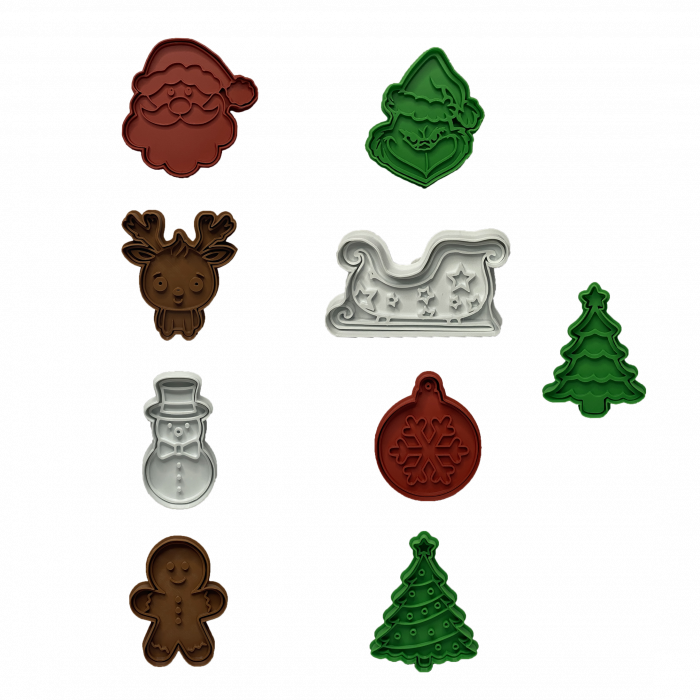 Set 9 Forme Prajituri - CookieStamps - Craciun Complet - Cookie Cutters Decorative pentru Aluat, Ștampile Biscuiți Artizanali - forme ideale pentru copii [6]